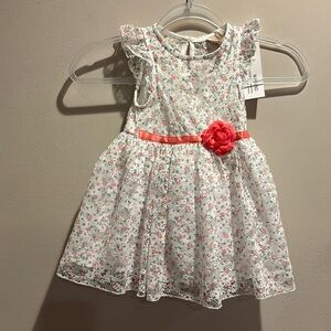 Red and White Sleeveless formal dress with Flutter Sleeves